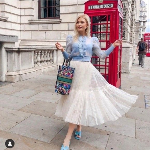 Zara Jeweled Knit Organza Jacket Small - Picture 3 of 6